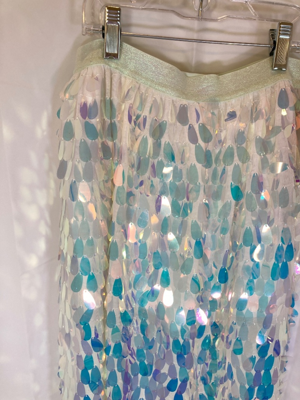 Cat & Jack Youth Skirt Sz XL 14/16 NWT Iridescent Teardrop Sequin Elastic - Picture 5 of 15